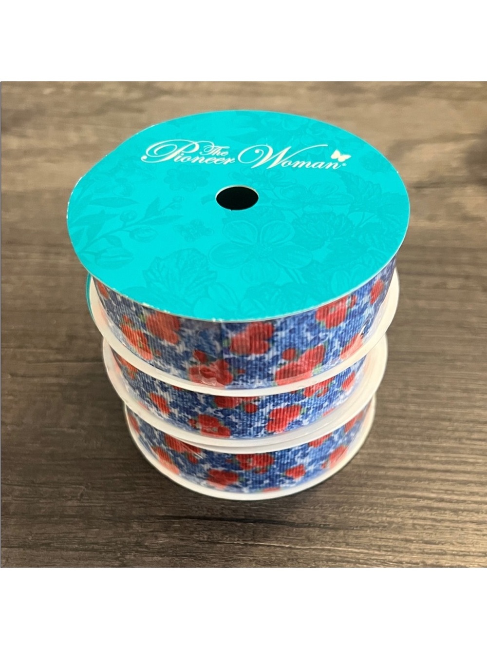The Pioneer Woman Red Floral Grosgrain Ribbon - 3 Pack FINAL PRICE DROP